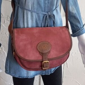 Dooney & Bourke 1995, N509 Large Rouge, Nubuck Saddle Bag